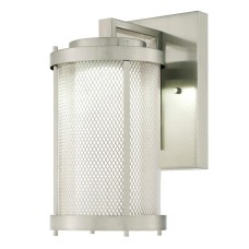 Westinghouse 6318300 Skyview LED Outdoor Wall Fixture with Mesh, Clear and Frosted Glass, Brushed Nickel